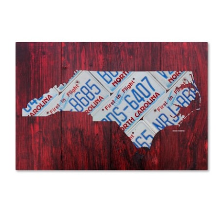 Design Turnpike 'North Carolina License Plate Map' Canvas Art,22x32